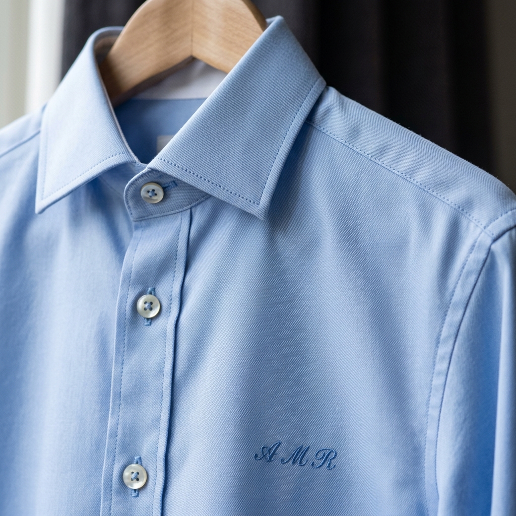 Fine bespoke shirt detailing